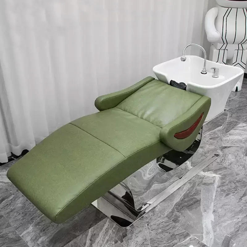 

Thai Green Leather With Shampoo Basin Shower Head Stainless Steel Base Connection Buckle