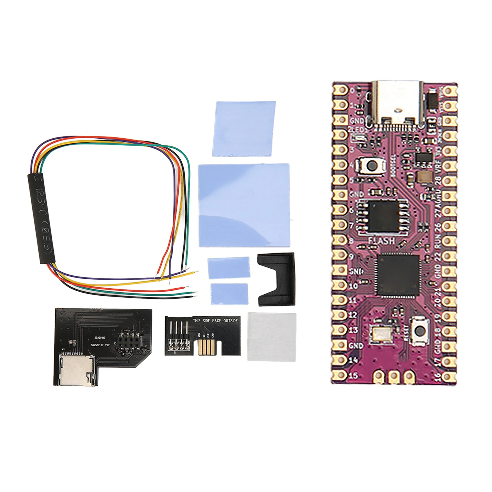 Для Raspberry Pi Pico Board RP2040 гибкий модуль микроконтроллера двухъядерный с адаптером Micro Card SD2SP2 Pro для NGC GameCube