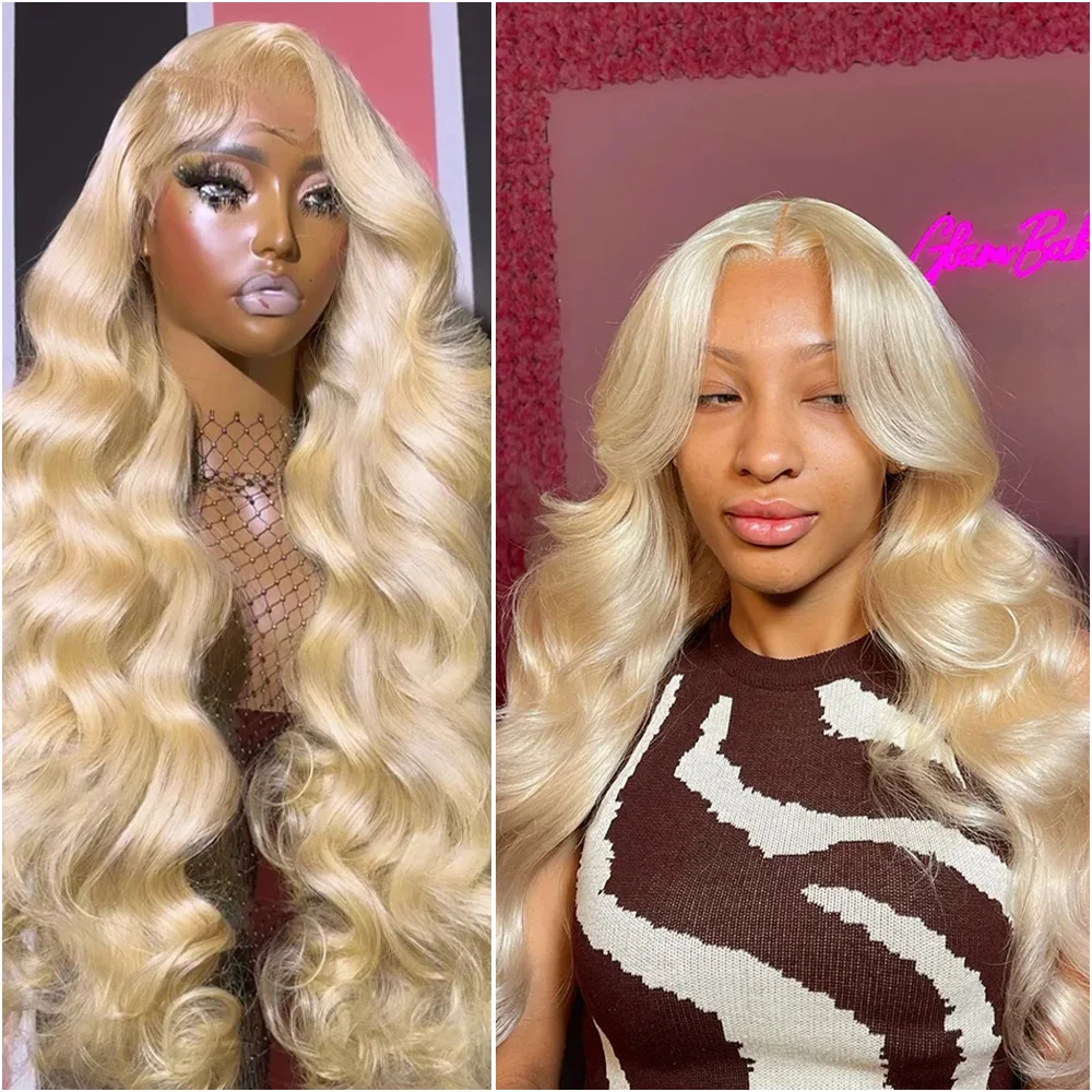 

40 Inch 613 Honey Blonde Colored Body Wave Lace Frontal Human Hair Wig Preplucked 13x6 HD Lace Front Wigs For Women 200% Density