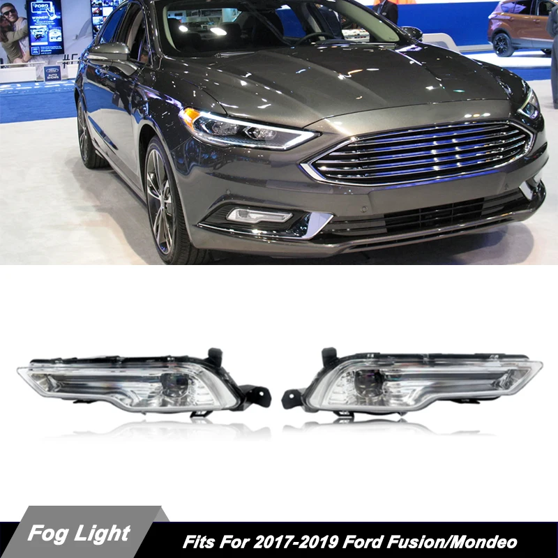 Clear LED Fog Light Front LH Driver Side Fog Lamp For 2017-2019 Ford Fusion 4DR