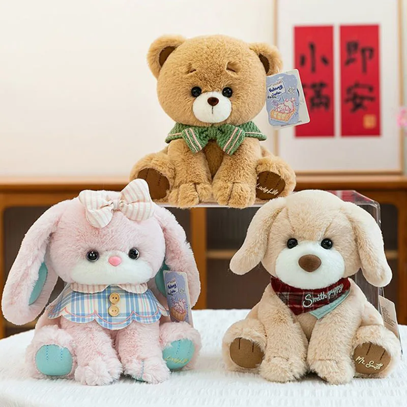 

Cute Cartoon Plush Toys Soft Fluffy Stuffed Bear Rabbit Dog Dolls Kawaii Animal for Kids and Girls Birthday Gifts Kawaii Perfect