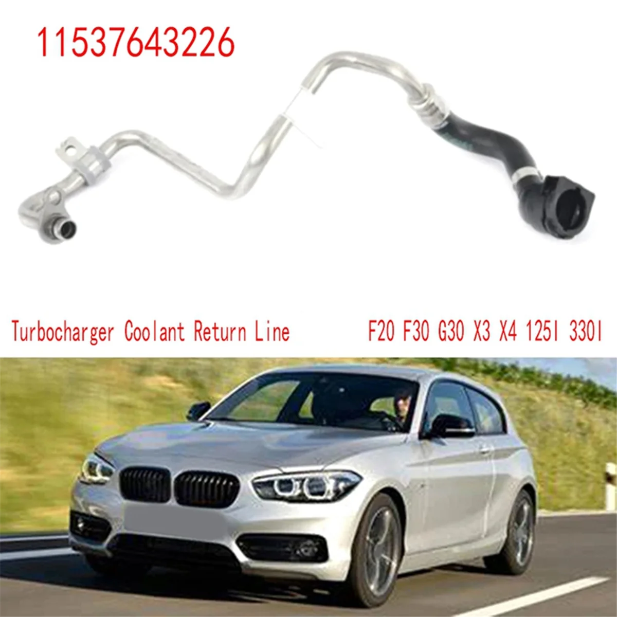 2Pcs Turbocharger Coolant Return Line for BMW F20 F30 G30 X3 X4 125I 330I 11537643226