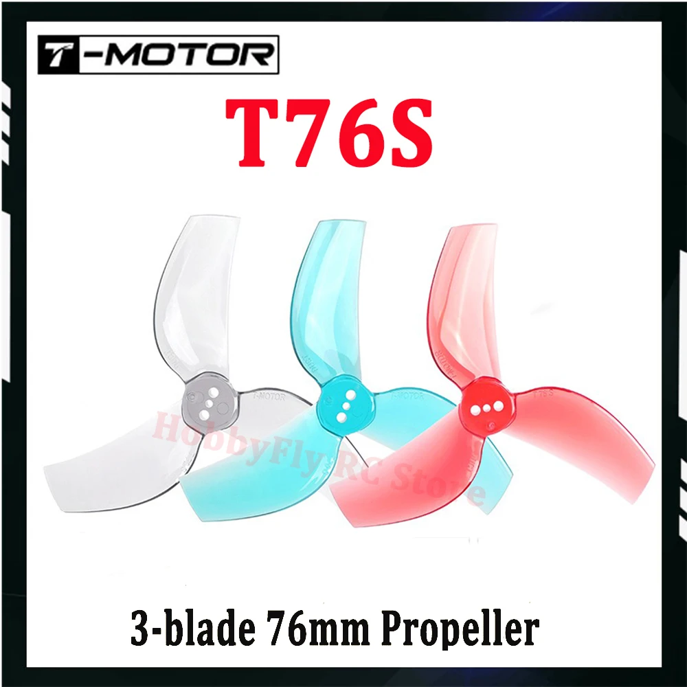 20pcs/10pairs T-MOTOR T76S 3-blade 76mm Propeller 3 inch CineWhoop Ducted Match with F1507 without shaft RC FPV Racing Drone