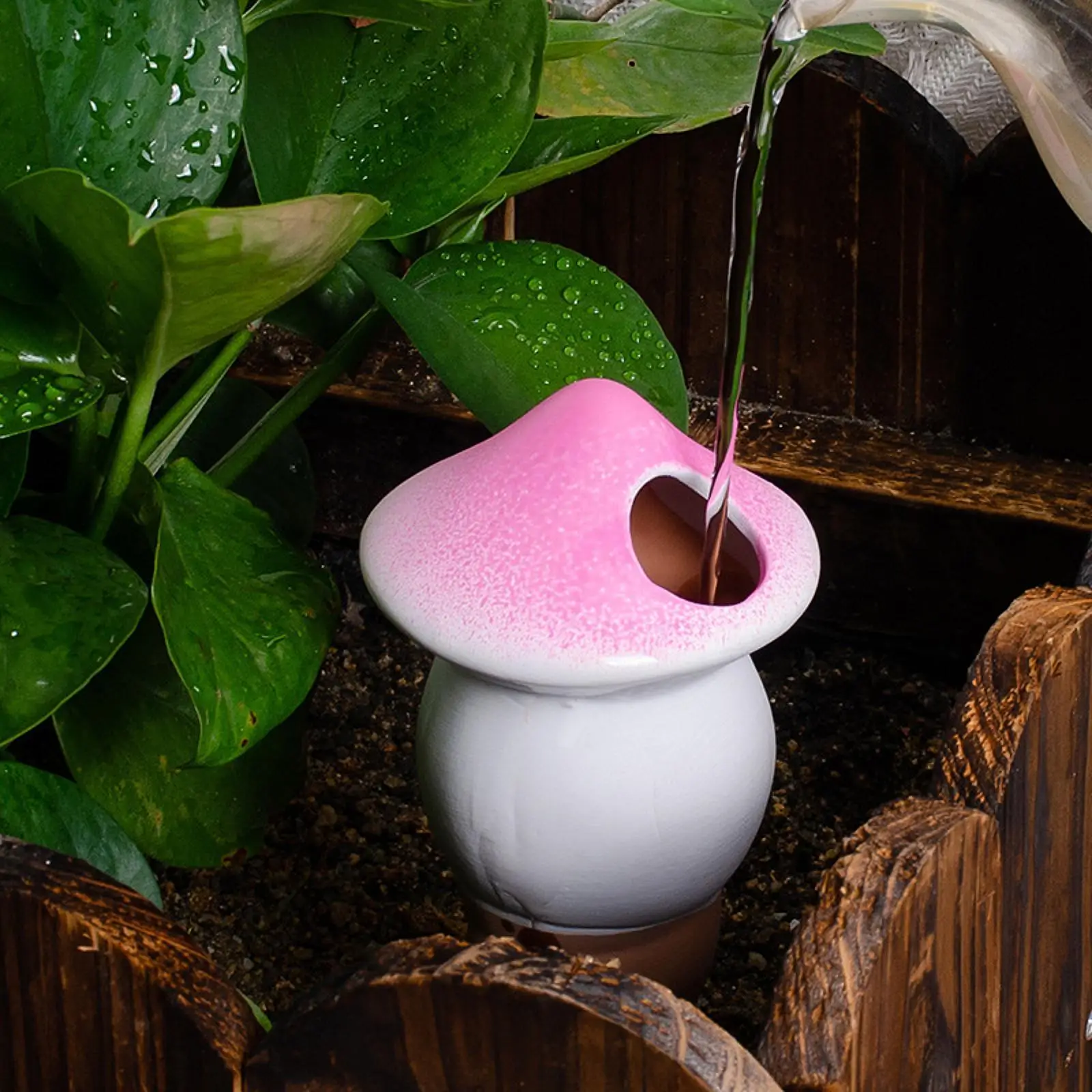 

4x Plant Watering Globes Mushroom Self Water Bulbs for Outdoor Indoor Plants
