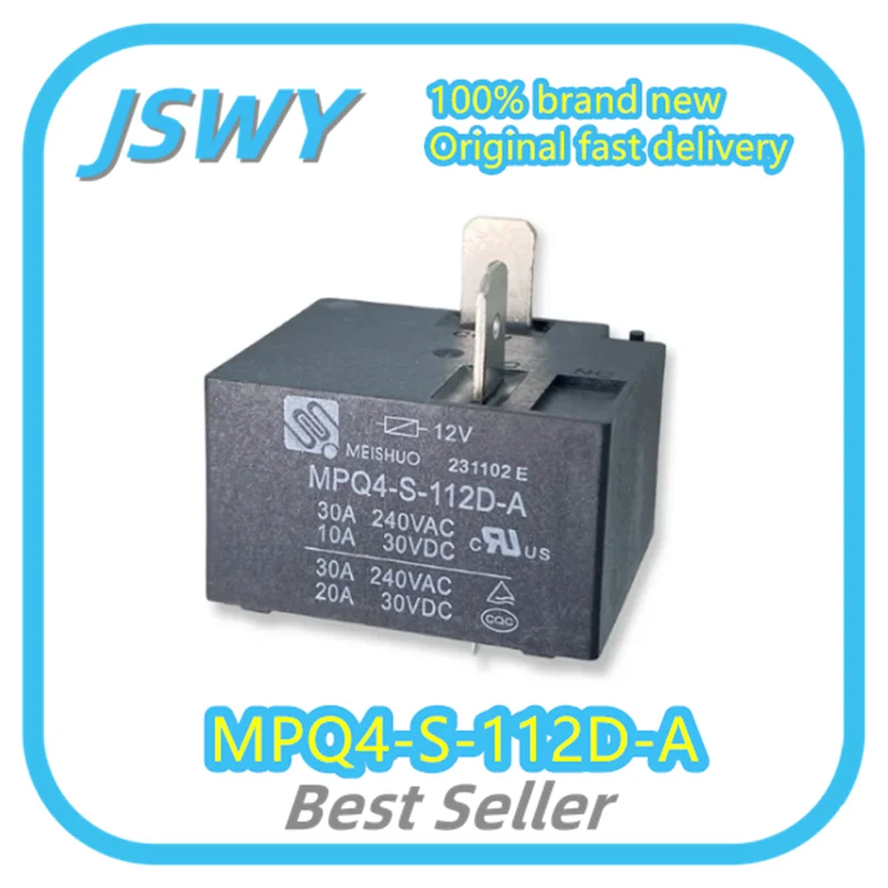 

(5/50 pieces) MPQ4-S-112D-A MPQ4-S-112D MPQ4 DIP 30A Power Relay 4-pin 12VDC 12V 1 Normally Open Original Fast Shipping Electron
