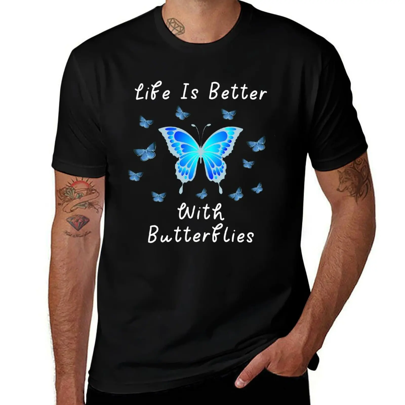 

Life Is Better With Butterflies, Butterfly Dreams T-Shirt customizeds Blouse quick-drying graphic tee shirt Short sleeve tee men