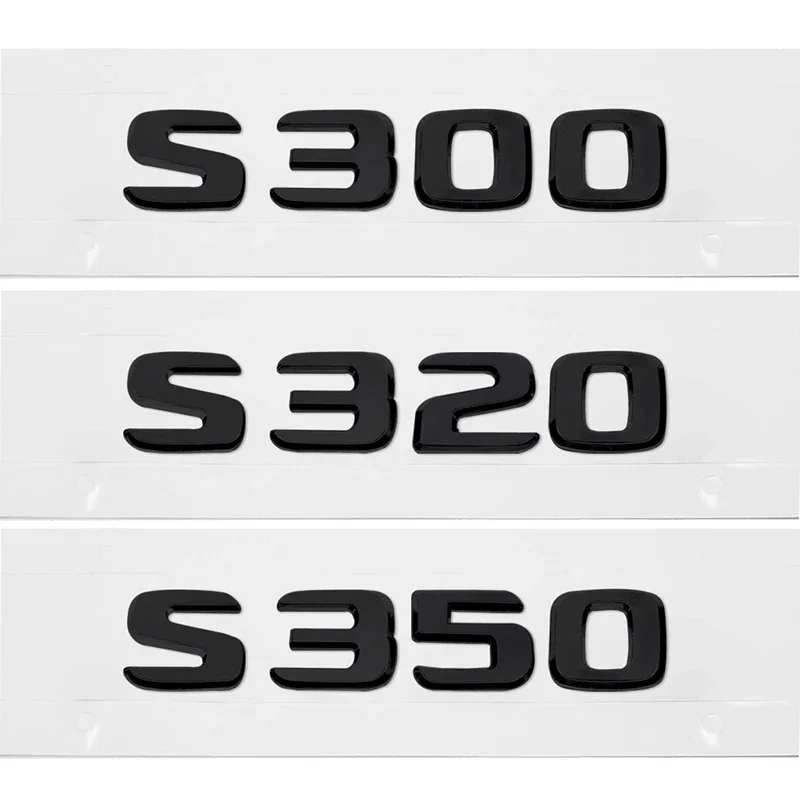 For Mercedes Benz S55 S63 S200 S220 S250 S260 S300 S320 S350 Emblem ABS Car Tail Box Letters Stickers Rear Trunk Badge Decals