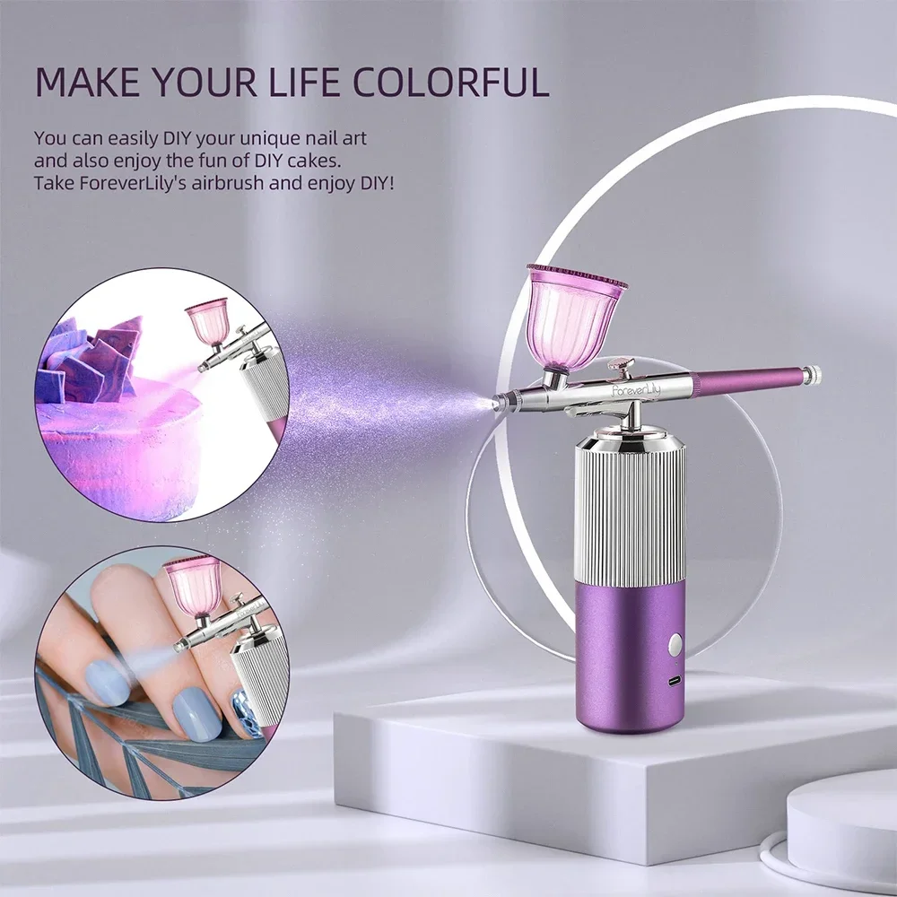 Wireless Air Compressor Kit Airbrush Nail Manicure Air Brush Makeup DIY Painting Sprayer Gun Tattoo Craft Cake Nano Mist Sprayer