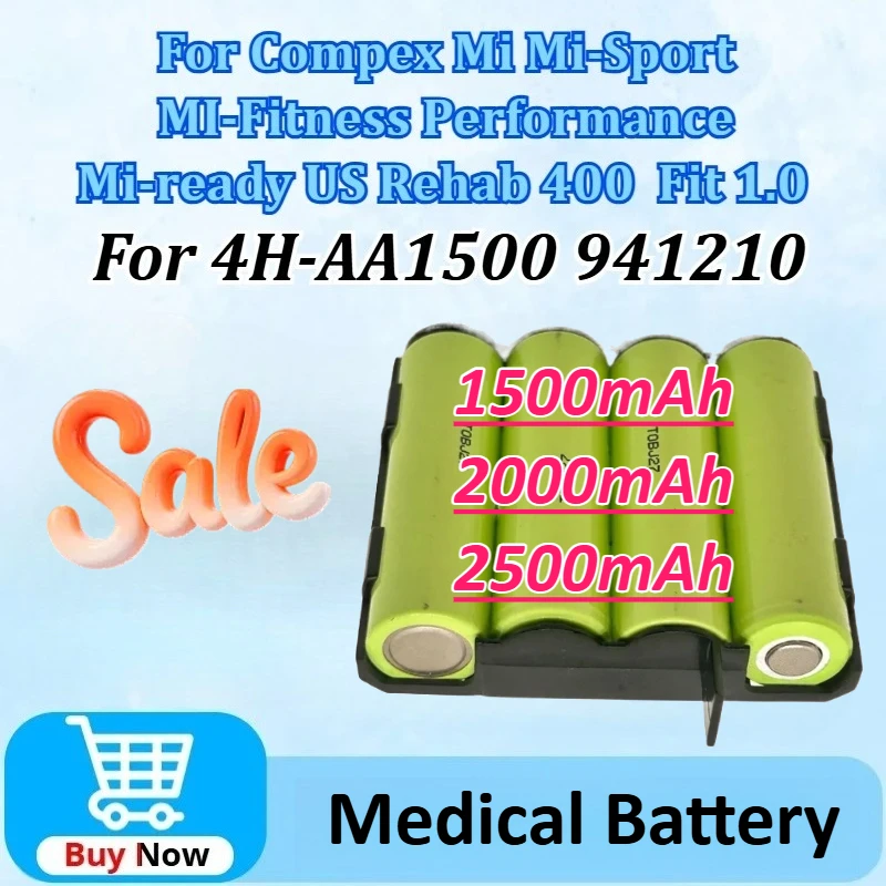 

1500-2500mAhfor 4H-AA1500 941210 for Compex Mi Mi-Sport MI-Fitness Performance Mi-ready US Rehab 400 Fit 1.0 Medical Battery
