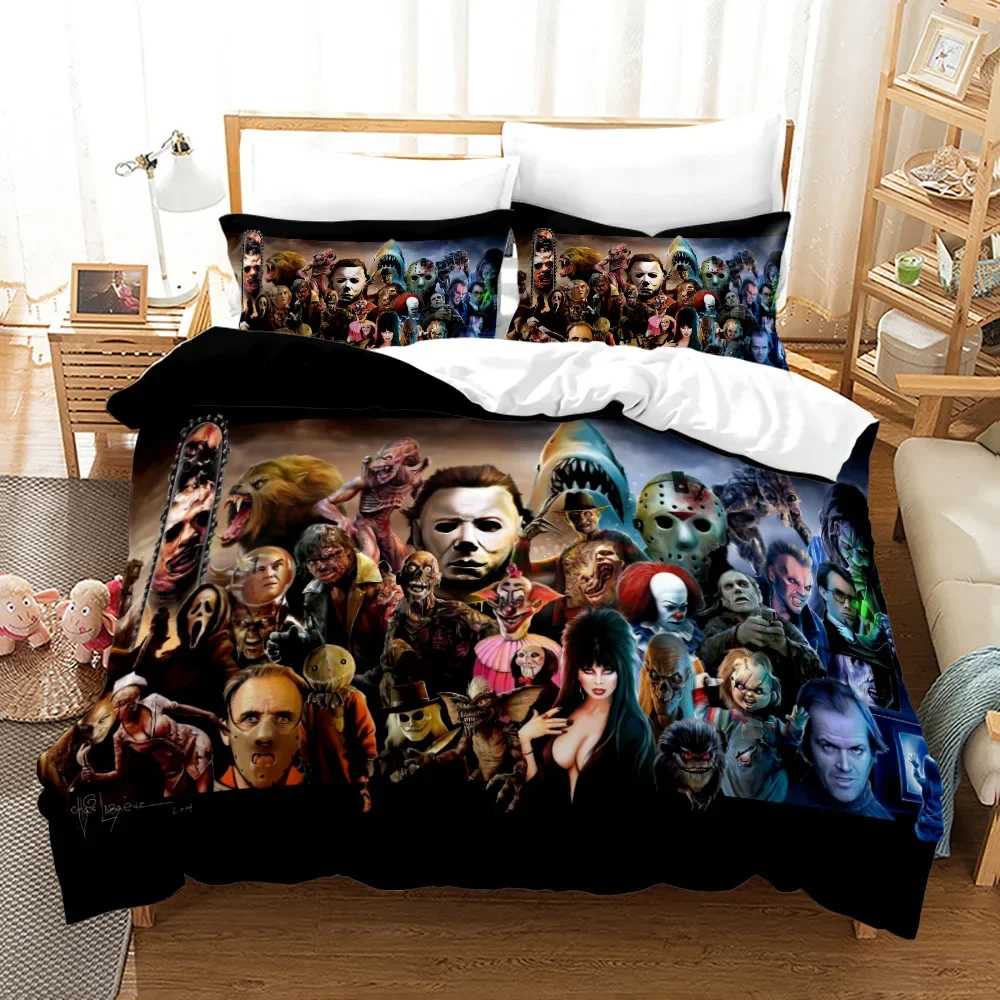 Horror Movies Characters 3D Printed Duvet Cover Set Twin Full Queen King Size Bedding Set Quilt Cover Pillowcase Bedclothes Gift