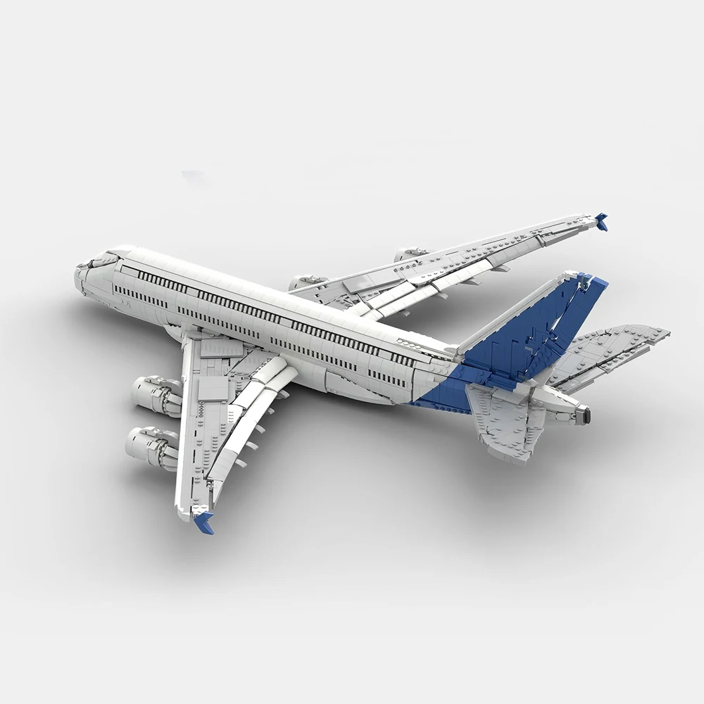MOC A380 Factory Paint Civil Airplane Model DIY Building Block War Equipment Modular Technology Gift Assembly Children's Toy Set