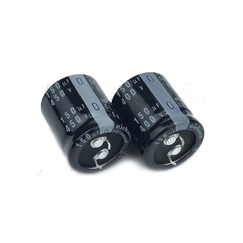 2 stücke 400v 150uf 450V 150uF 22x25 22x30 22x35 22x40 25x25 25x30 25x35 30x25mm 105 ° Pitch 10mm nichicon Horn Kondensatoren