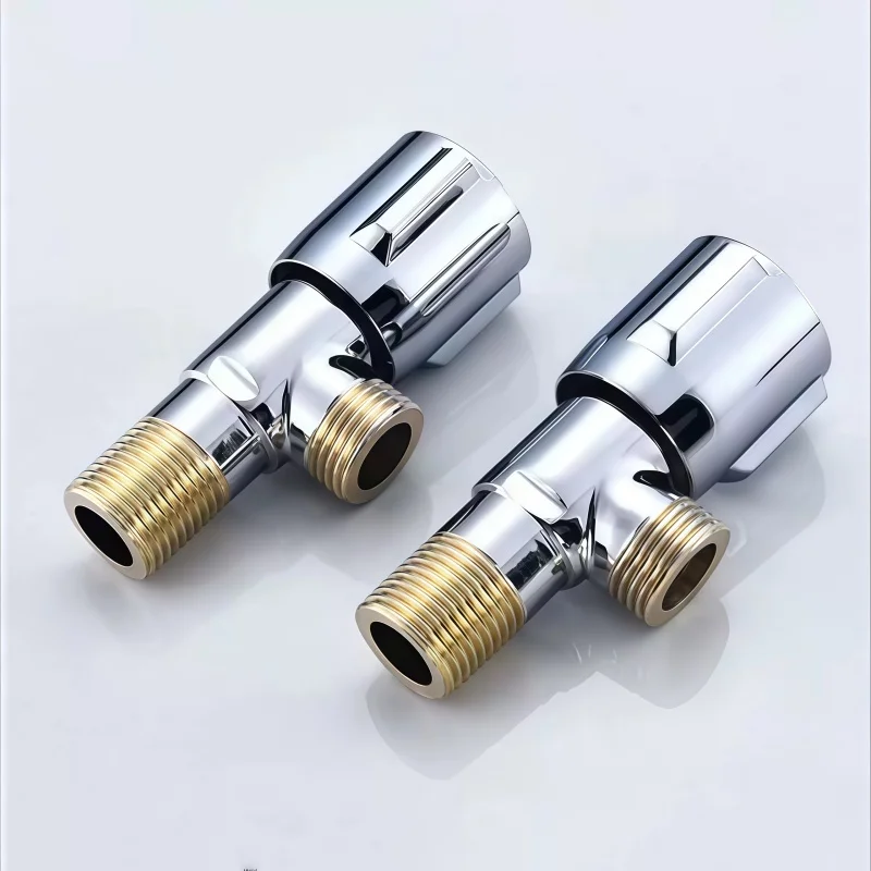 1/2 for Bathroom Kitchen Toilet Sink Copper Angle Stop Valve Hot and Cold Water Stop Valve High Quality Quick Open Faucet Valve