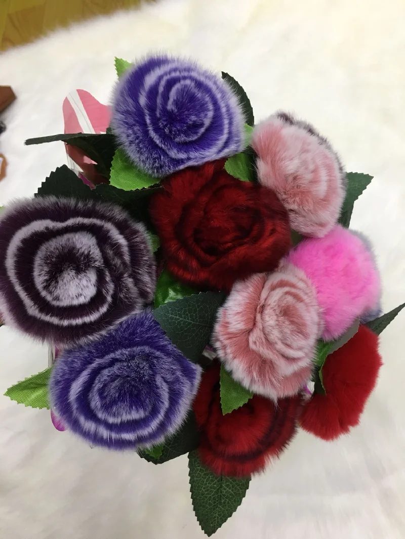 

Rex Rabbit Fur for Home Display Decoration, Handmade, Artificial, never Fades Roses