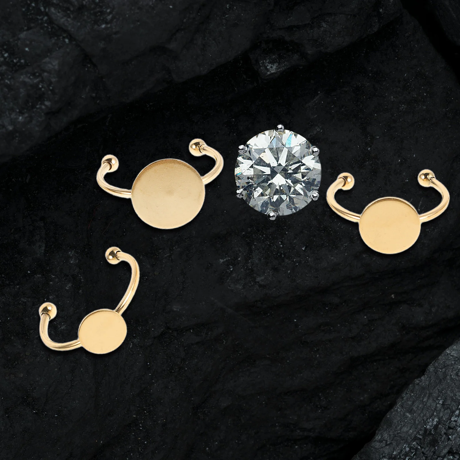 

30Pcs Adjustable Stainless Steel Ring Base Blanks Flat Bezels for DIY Jewelry Making Craft Cabochon Settings Findings Components