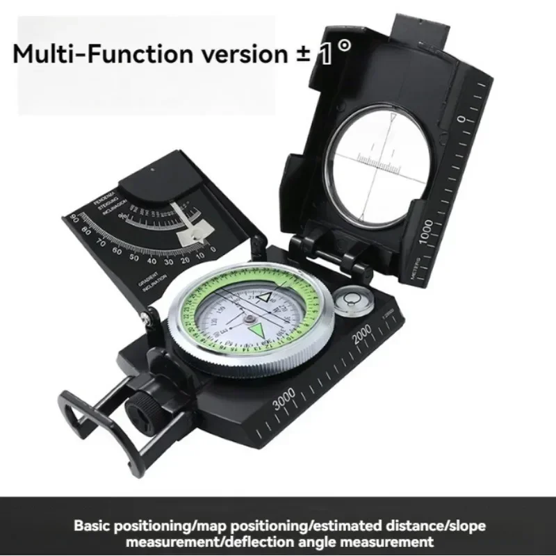 

Multifunctional Compass Map Positioning Slope and Deviation Angle Measurement Estimate Distance for Outdoor Survival Positioning