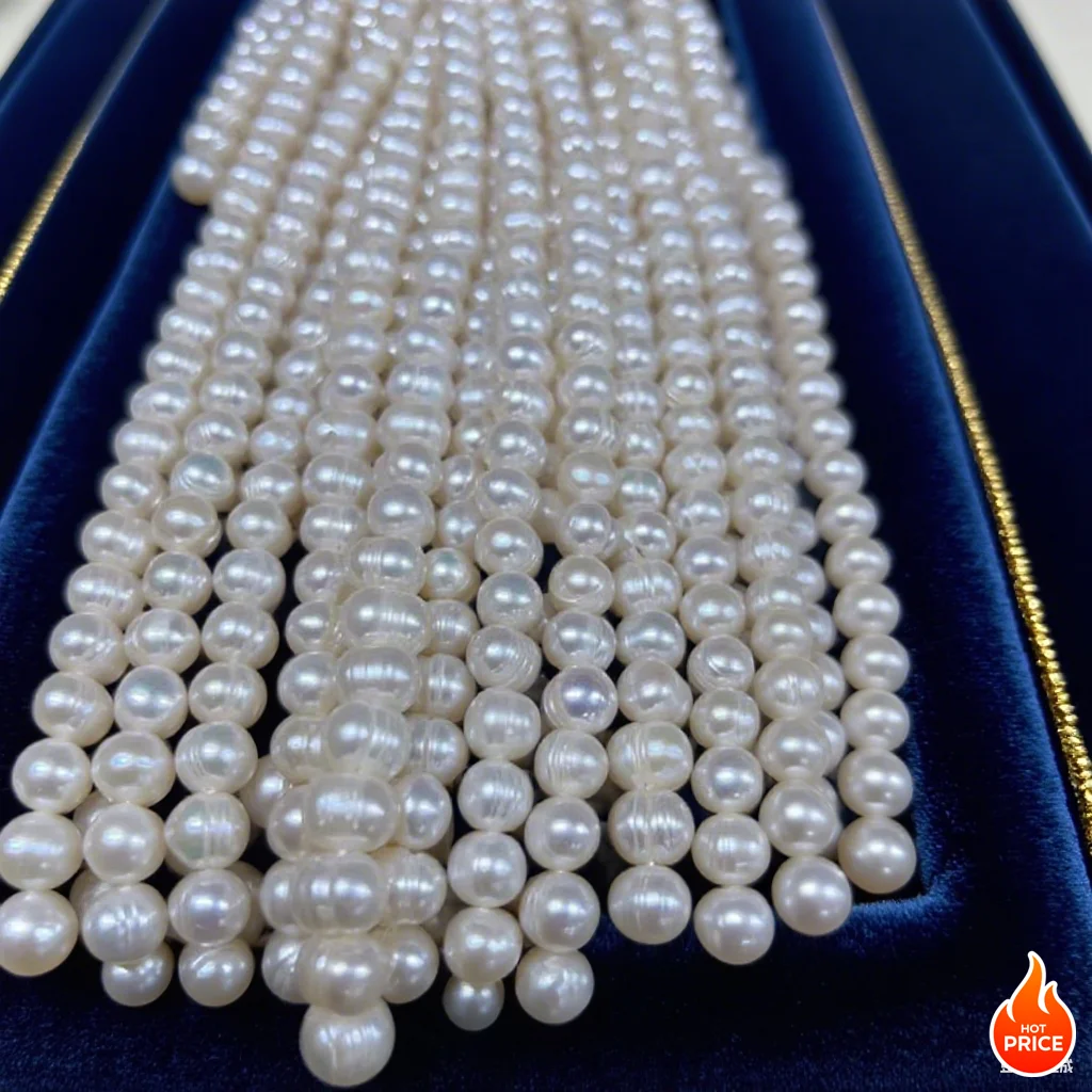 

7-8-9mm AAA Impeccable New Bread Round Bead Factory Wholesale Natural Freshwater Pearl Jewelry Make DIY Necklace Bracelet Gift