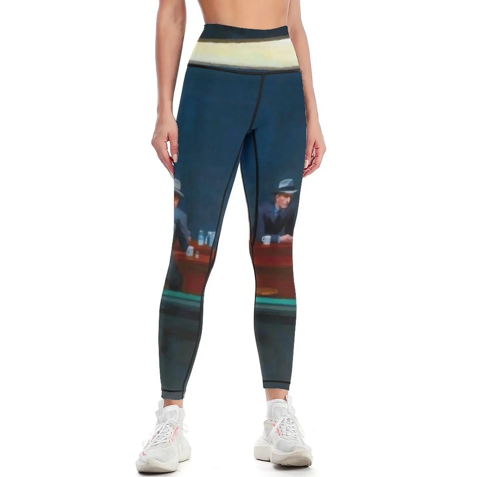 

Nighthawks by Edward Hopper (1942) Leggings Tight fitting woman Women's tights workout shorts Womens Leggings