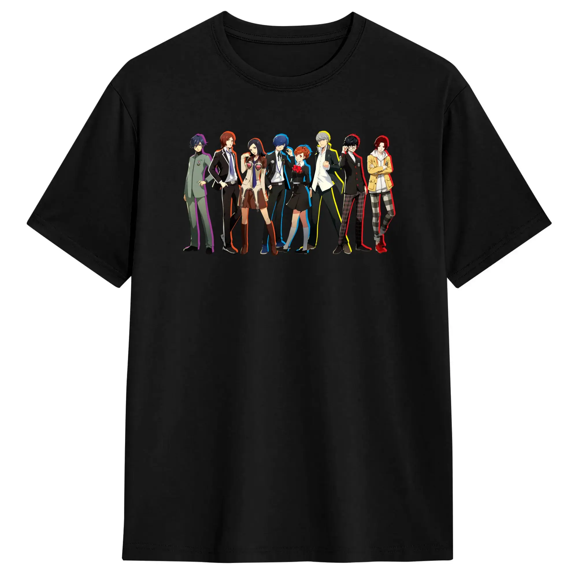 Atlus Persona 30th- Protagonist Series Standing Pose Performance Men's T Shirts Tees Short Sleeve T-Shirts Cotton Clothes