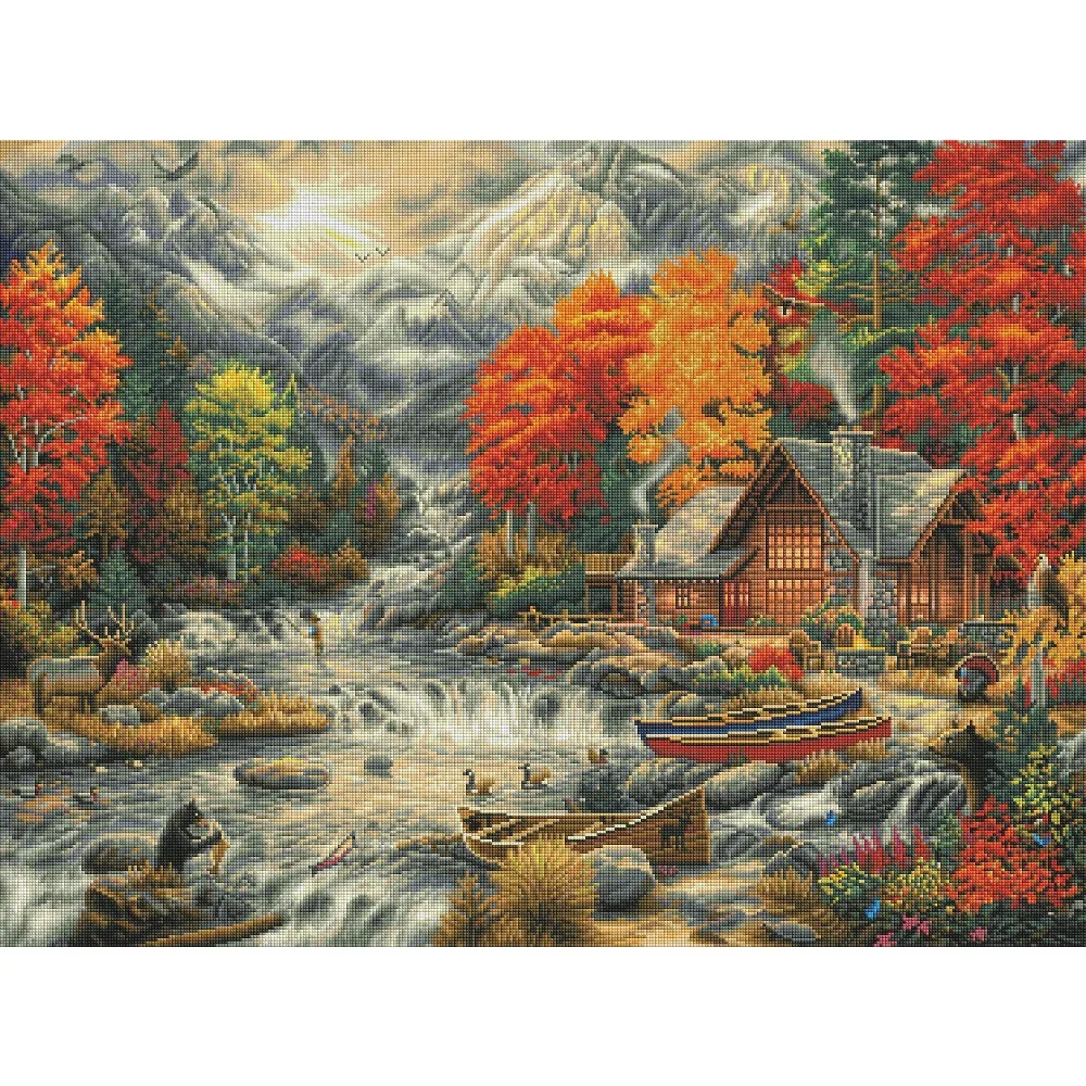 1000 pièces de puzzles pour adultes, forêt d'automne tranquille, jeux éducatifs, puzzles colorés, cadeaux, décoration de la maison