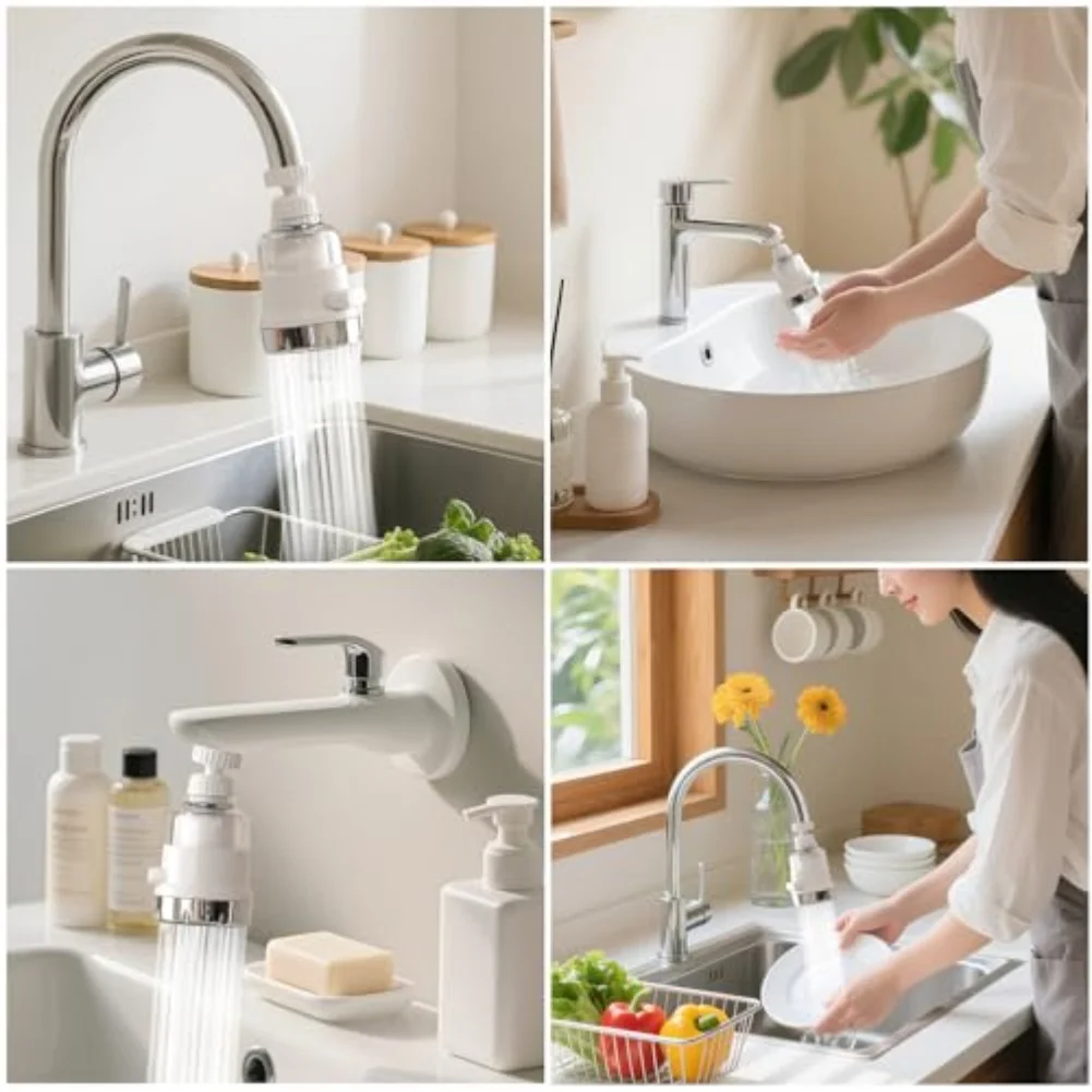 For Bathroom Use Sink Aerator Purifier 3 Spray Settings 10.5CM Anti-splash Technology Easy Installation No Tools
