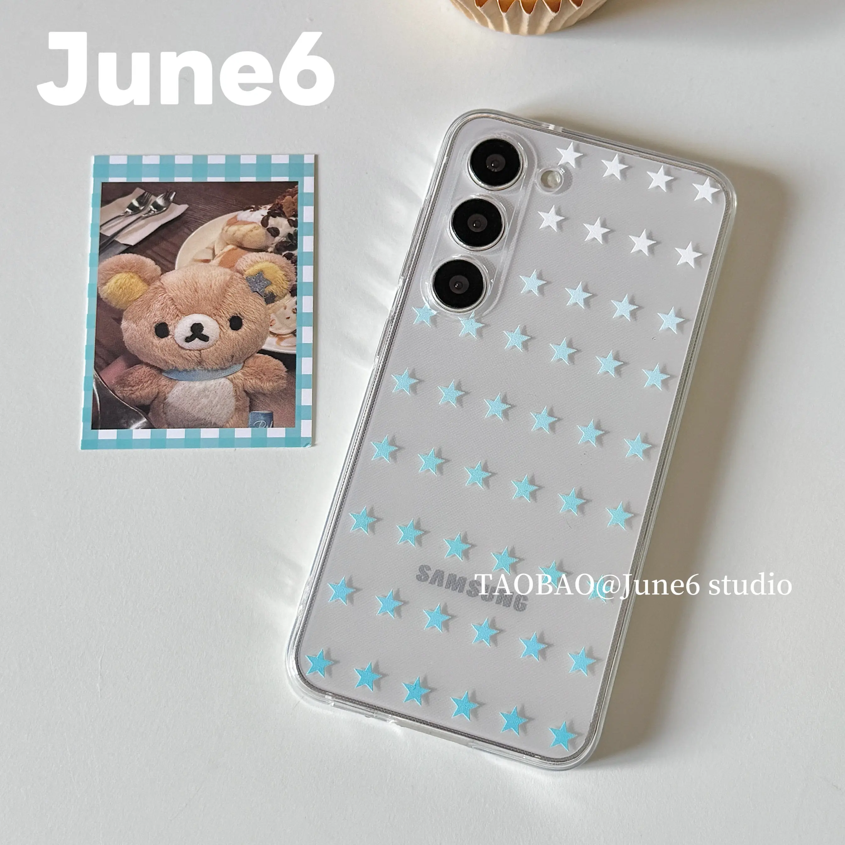 Mint Green Pentagram Y2K INS Phone Case For Samsung Galaxy A14 A15 S21 FE S22 S23 S23Ultra S24 S24Plus A25 A35 A52 A53 A54 A55