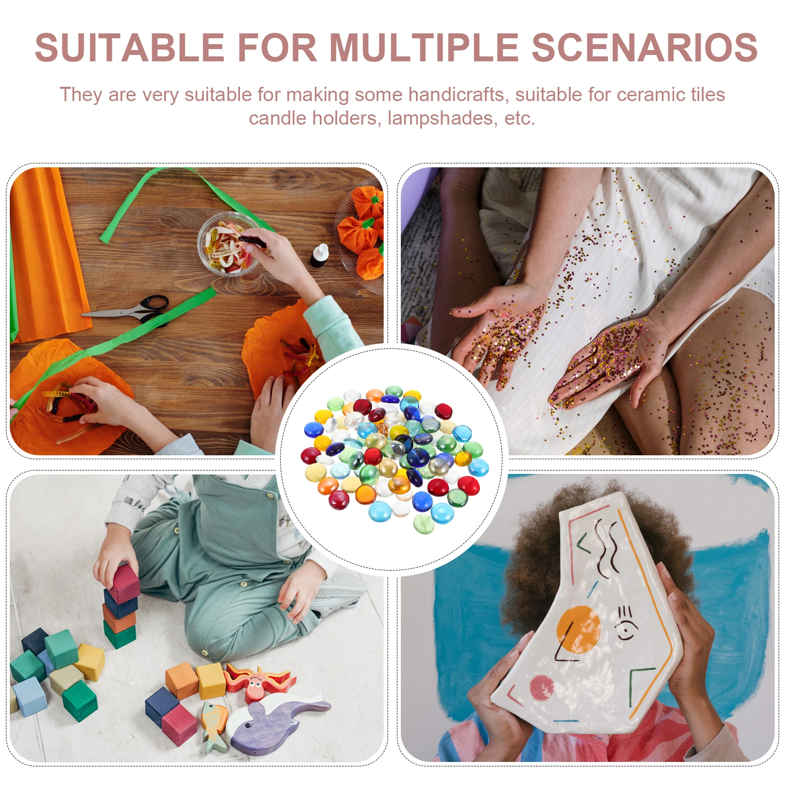 

Стеклянные плоские бусины, мозаичная плитка, декоративные принадлежности для самостоятельного изготовления, безопасная, прочная, гладкая поверхность, легко хранить, аксессуары для рукоделия, бусины для плитки