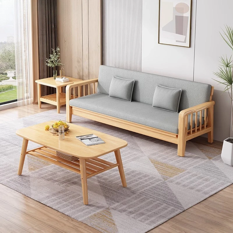 Solid wood winter and summer lunch break folding bed B & B economical simple solid wood sofa