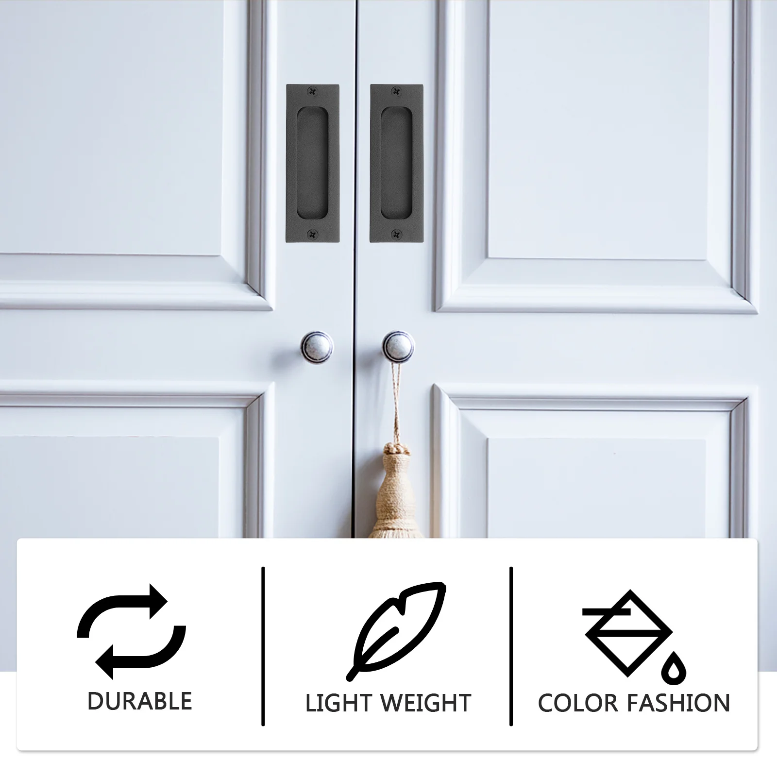 

Square Stainless Steel Handle Recessed Sliding Door Handles Invisible Barn Pull Hidden