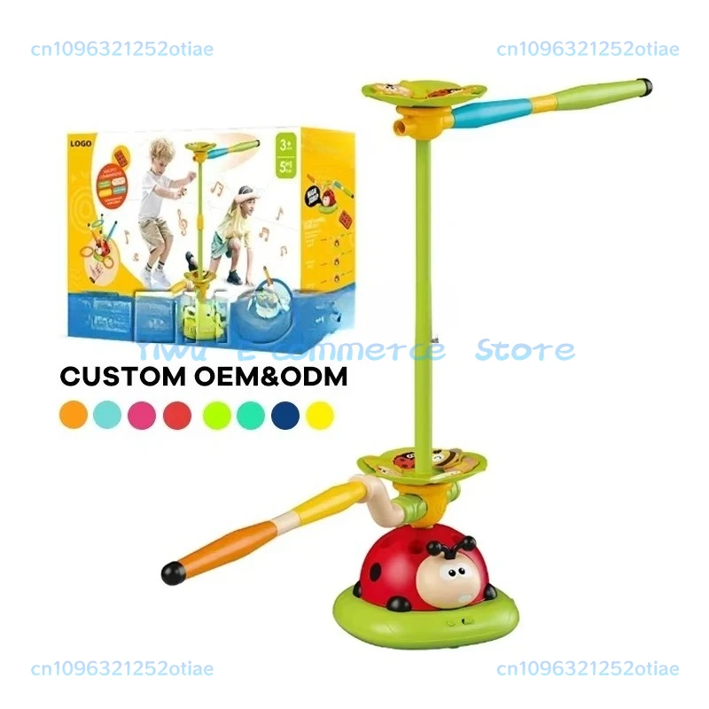 

5 in 1 Rc Ladybug Fitness Machine Children's Sports Toy Set Jumping Game Ring Throwing Game Stampede Launch Rocket Launcher Toy