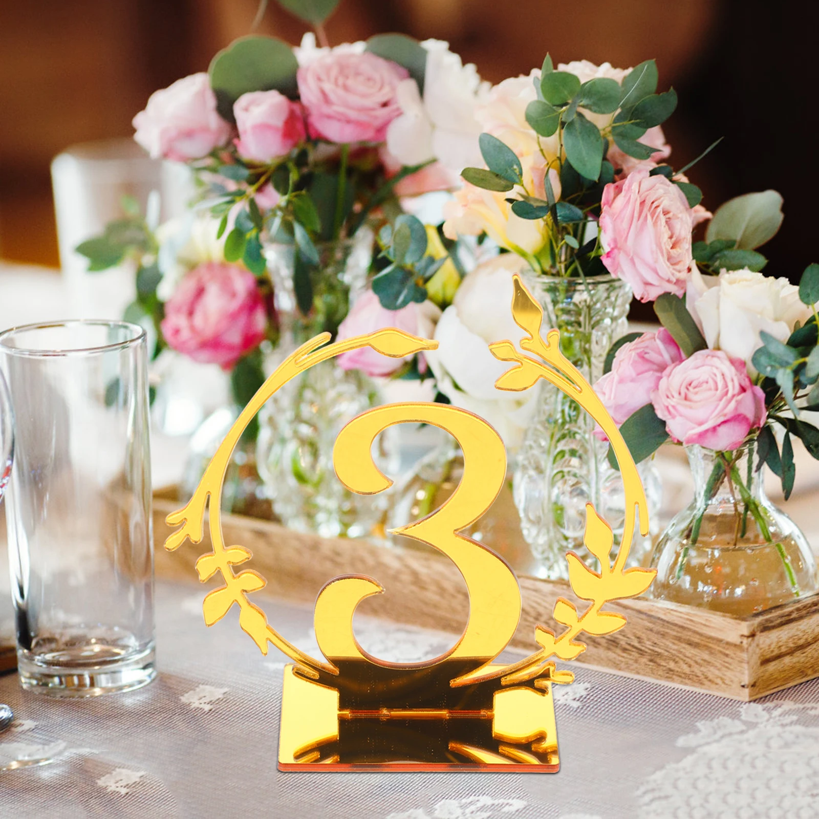 

20pcs Table Number Signs Banquet Wedding Reception Seat Numbers Acrylic Reserved Signs Reusable Seat Table Centerpieces For