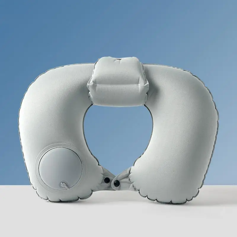 Ergonomic Inflatable Neck Pillow Lightweight Comfortable Soft TPE Air Cushion Travel Pillow for Travel Airplane Car Journeys