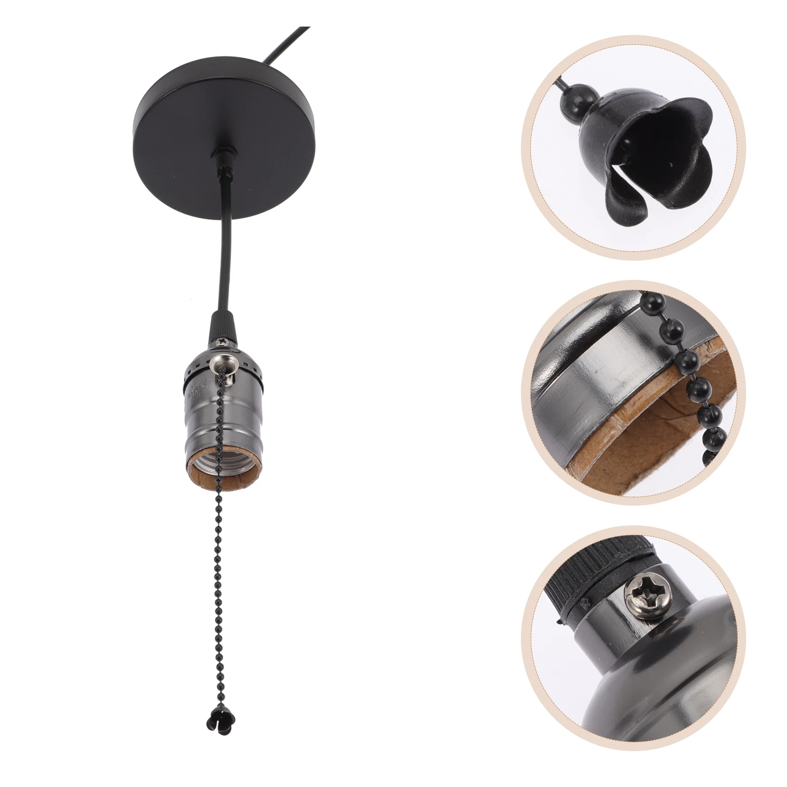 

Vintage Lamp Holder E27 Retro Light Socket Pendant Bulb Adapter Iron Base Plastic Insulation For Diy Lighting Decor