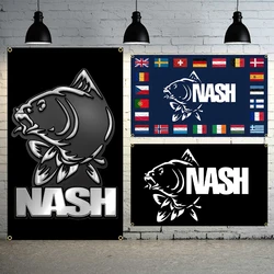 JimonFlag 90x150CM 3X5FT Nash Fishing logo Flag Polyester Printed Fishing Banner For Decor Room Decor