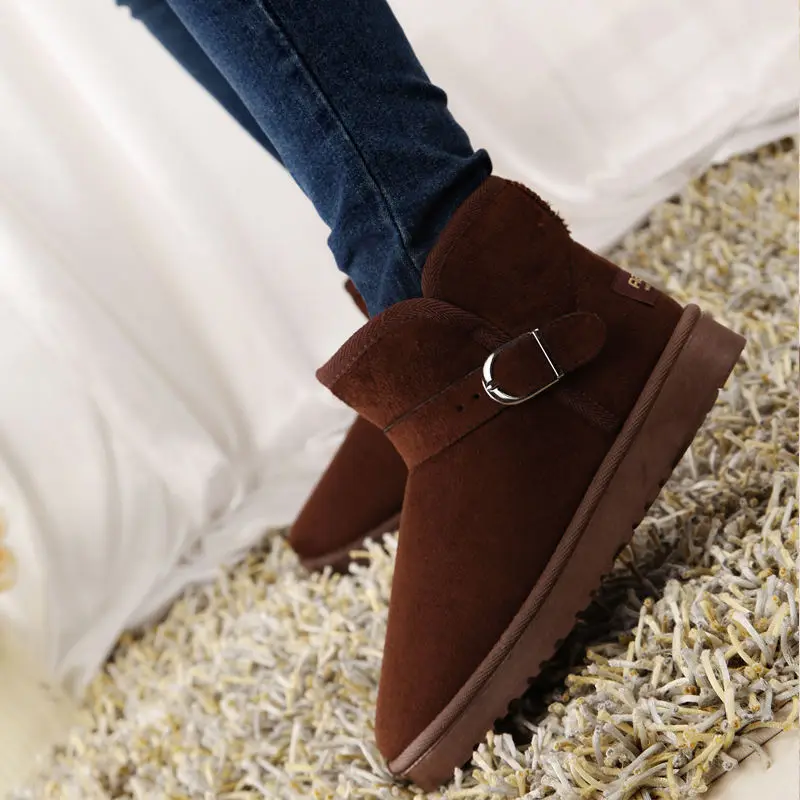 

Женские зимние ботинки на плоской подошве с круглым носком, модные трендовые ботильоны 2025 года, удобные и элегантные, с мягкой подкладкой, новые женские туфли высокого качества