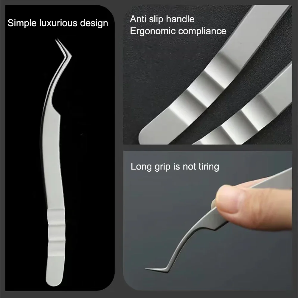 Pince à épiler professionnelle pour Extension de cils, recourbe-cils de précision en acier inoxydable, pince à greffage de floraison de cils de haute qualité