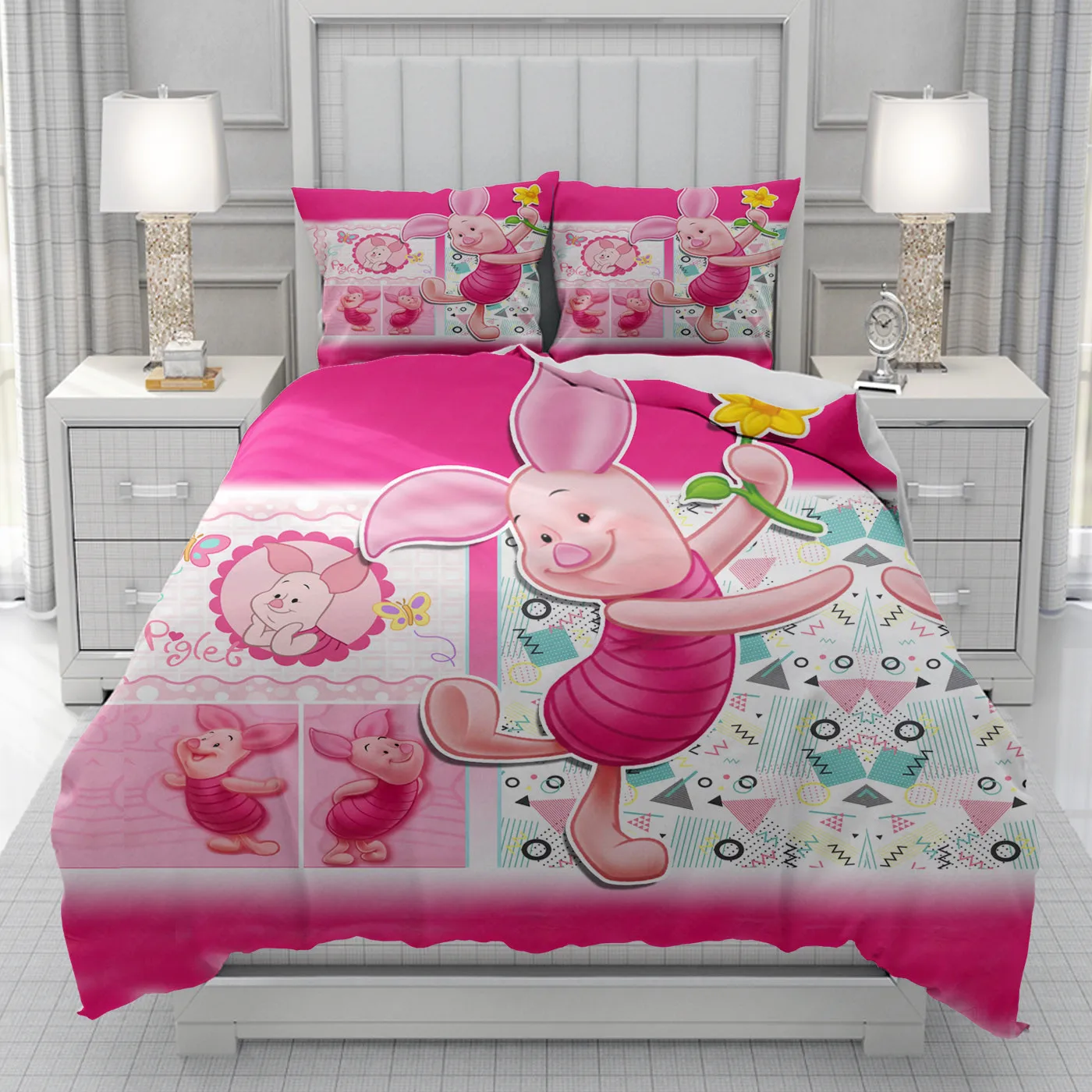 Dumbo /Piglet/Grumpy /Marie Cat Duvet Cover men women/Children KID Printing Disney cartoon Bedding Set Bed Soft dropshipping