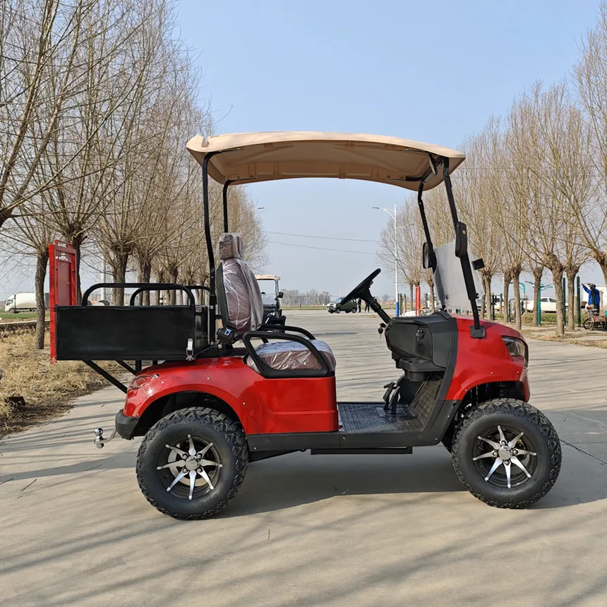 Customized Design Electric Golf Cart 72V Lithium Battery 4 Seat Electric Golf Cart Side Mirror With Turning Light Rear Cargo Box