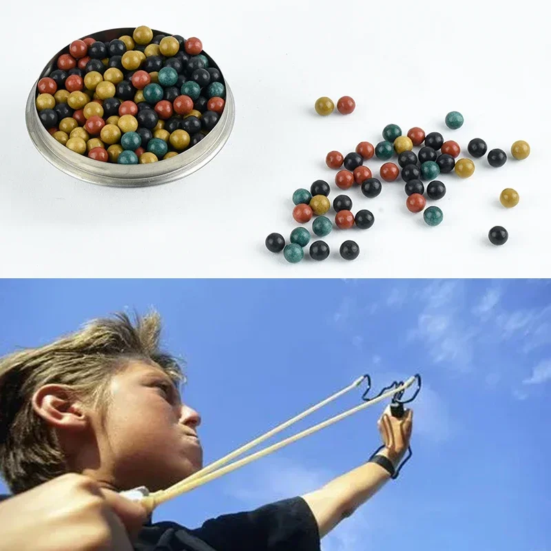 100PCS Multicolor 8MM Safety Mud Ball Slingshot Bullet Ultra Hard Ceramic Ball Outdoor Hunting Slingshot Special Natural