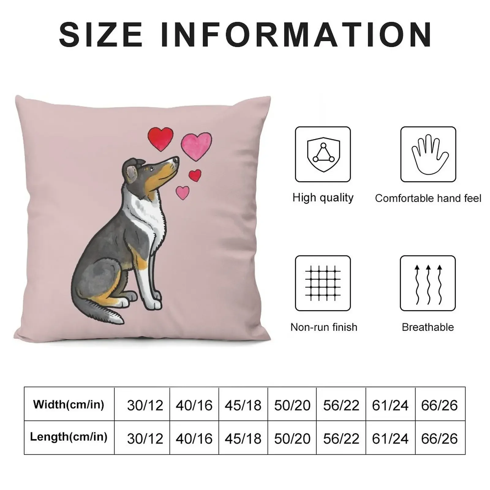 Smooth Collie love (tricolour) Throw Pillow Christmas Pillow anime girl Decorative Cushion Cover sleeping pillows pillow