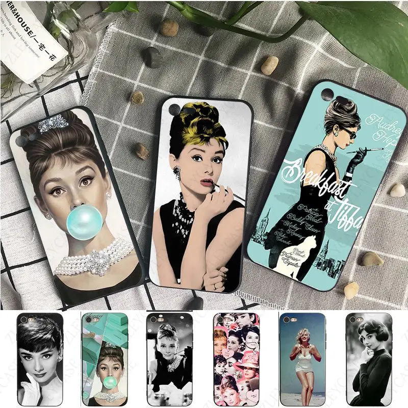 Audrey Hepburn coque phone cover for iPhone 15Pro 16pro 13PRO max 7 XR 14plus 11pro 12pro max 13mini SE 2020 12mini 16plus cases