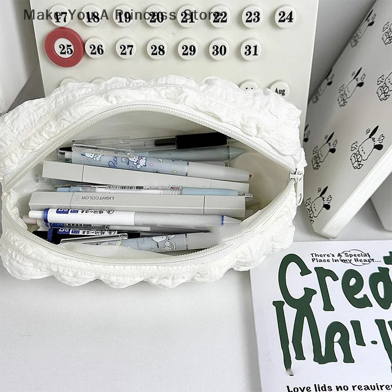 화장품 보관 가방 세면 용품 메이크업 브러쉬 눈썹 연필 립스틱 케이스 여성용 Kawaii Puffs 파우치 주최자