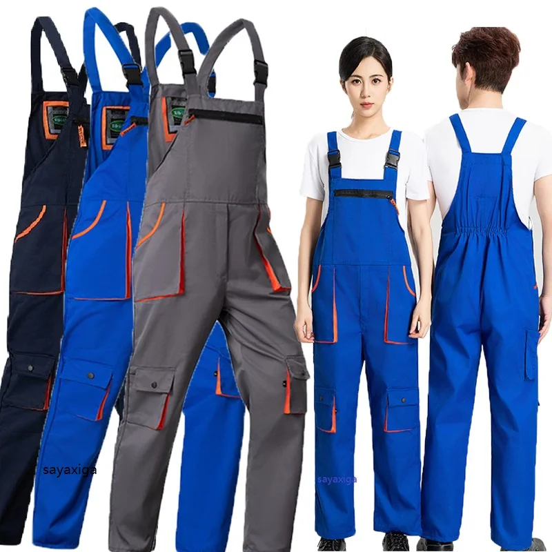 2026Bib 바지 작업복 작업복 작업복 스트랩 점프 슈트 멀티 포켓 기계 유니폼 작업 Dungaree 카고 바지