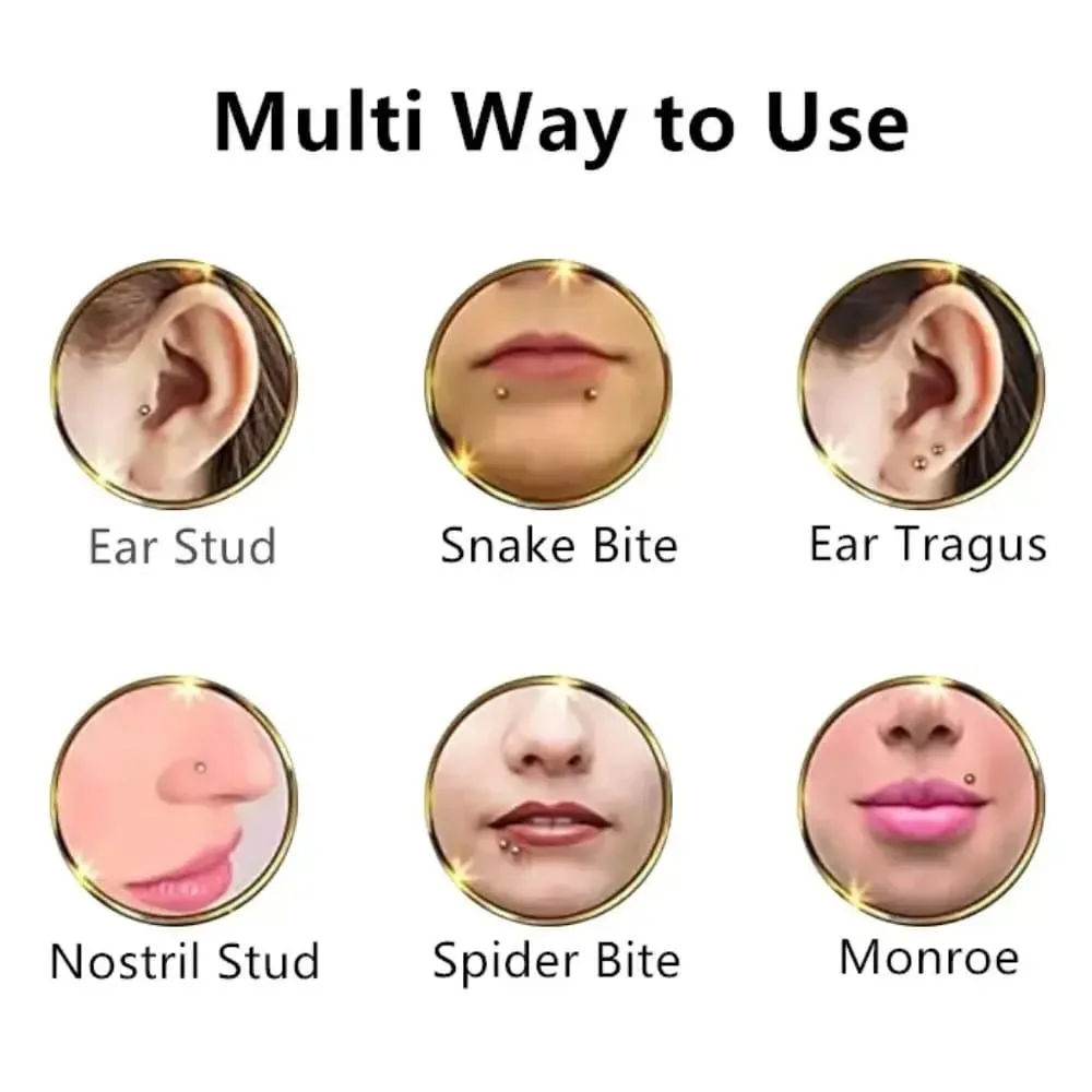 24X 16G نوع مختلط أكريليك Bioflex Labret مونرو الشفاه دفع في 6 مللي متر-12 مللي متر بار شقة الظهر الأذن مسمار التجنيب ثقب