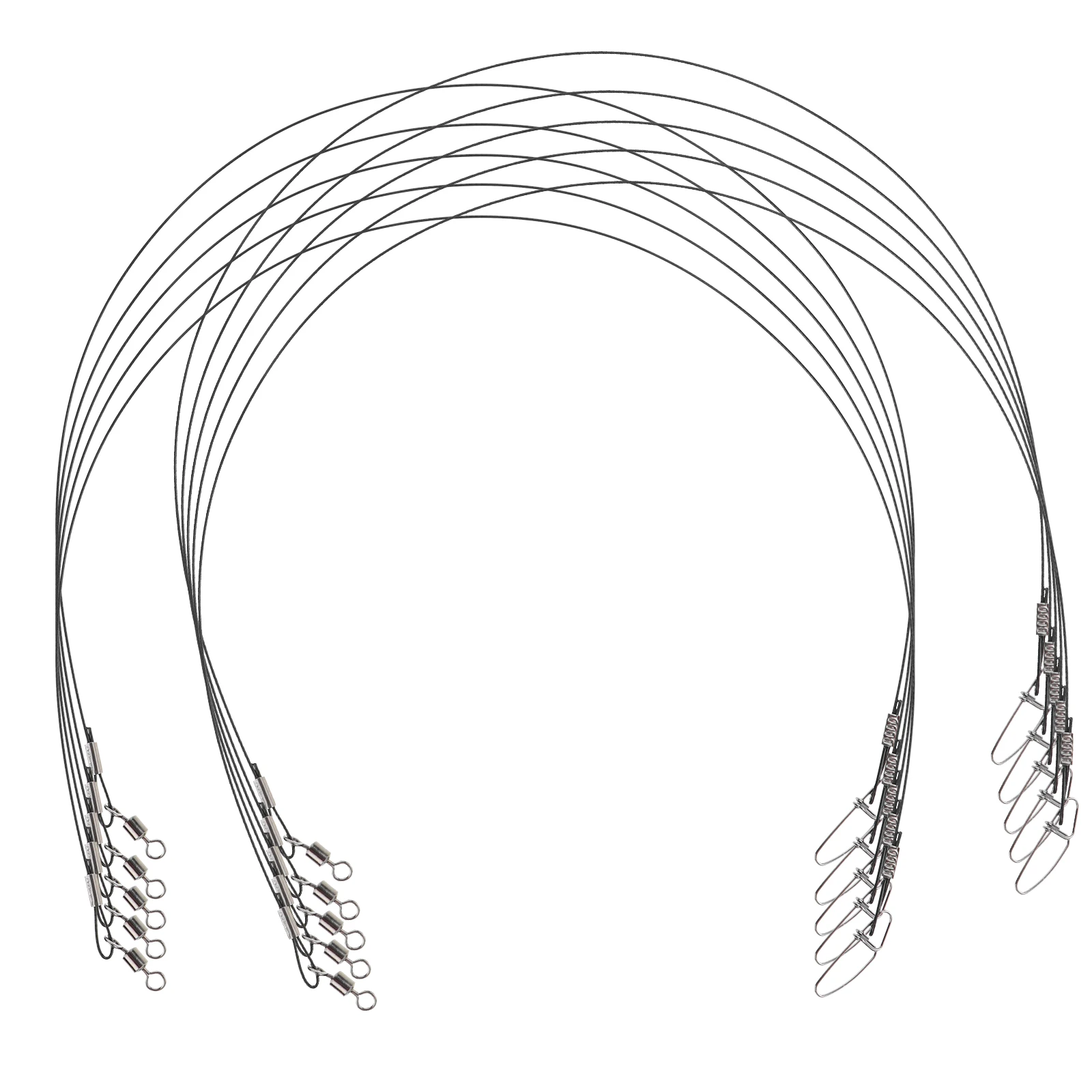 

10pcs Anti Steel Leaders for Fishing Saltwater Heavy Metal Leaders For Fishing Duty 50cm Black Wire Tackle Tools