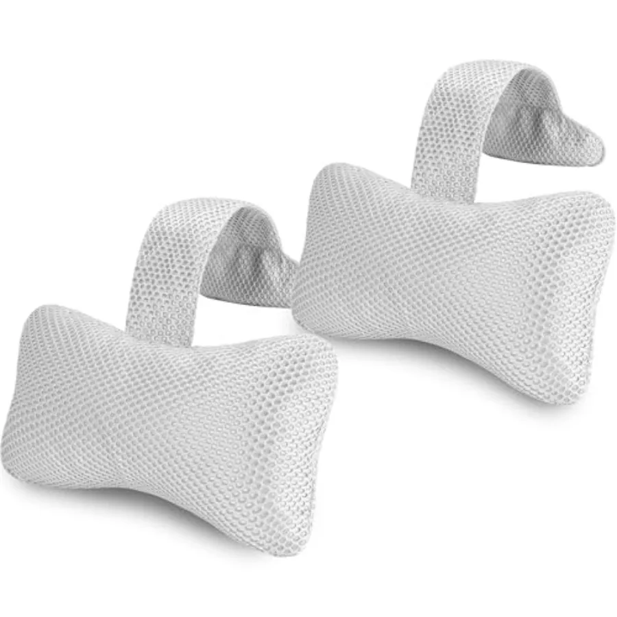 

Hot Tub Pillow 2-Pack Bath Pillow for Headrest Universal Spa Pillow Height Adjustable Chaise Lounge Pillow for Bathtub(Grey)