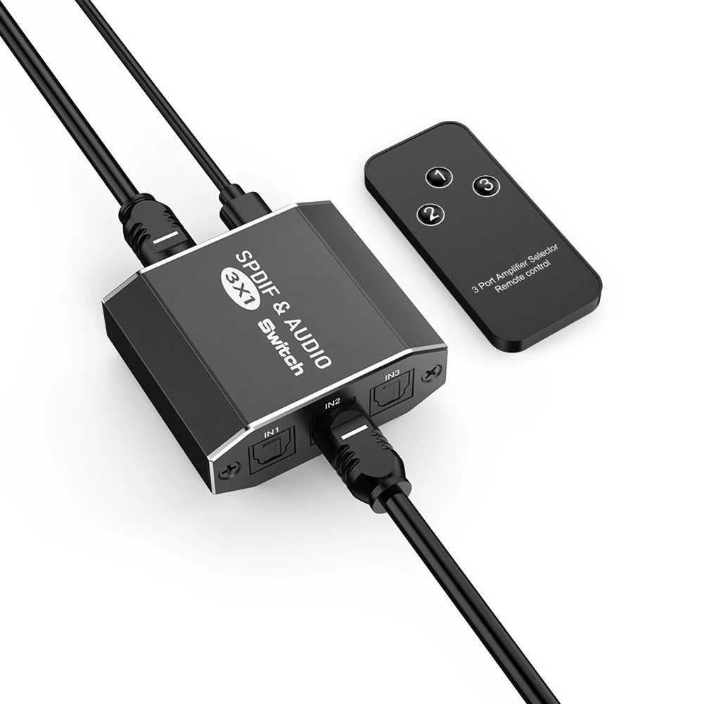 SPDIF Toslink Switcher 3 w 1 Out Cyfrowy optyczny rozdzielacz audio Przełącznik wyboru 3x1 z obsługą sterowania na podczerwień DTS AC3