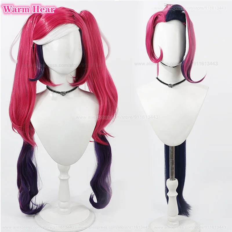 

Anime Hotel Velvet Synthetic Wig Long 100cm Mixed Color Ponytail Cosplay Wigs Heat Resistant Hair Halloween Party Wigs + Wig Cap