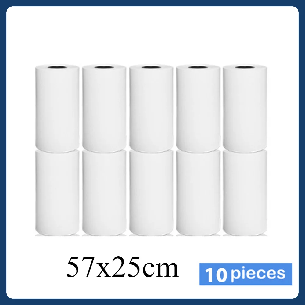 

10 Rolls Receipt Thermal Paper 57x25 mm Printing Label Roll for Mobile POS Photo Printer Cash Register Paper Office Stationery