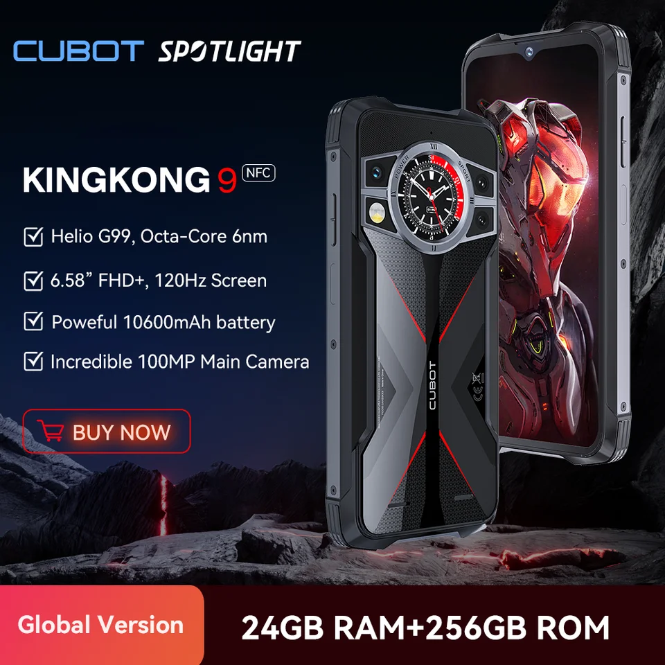 Cubot KingKong 9, Helio G99, 120Hz 6.583-Inch Screen, Rugged